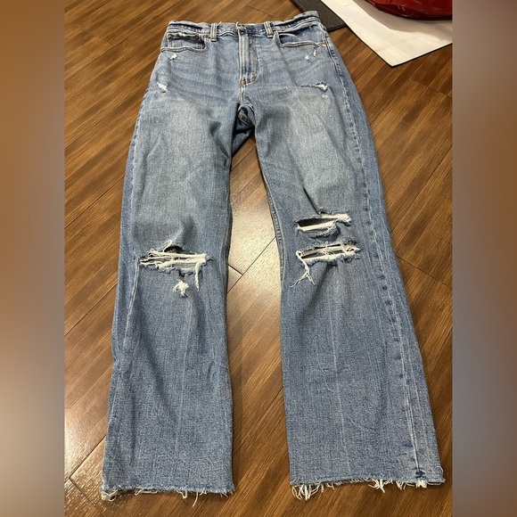 Abercrombie and fitch the ankle straight ultra high rise distressed size 28 or 6 - Picture 7 of 9